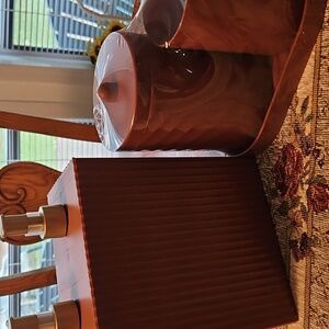 NWT Elegant Rust Colored Bathroom Set with Gold Accents